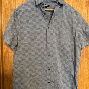 Express Men's Blue Checkered Casual Shirt